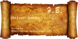 Heizer Benke névjegykártya